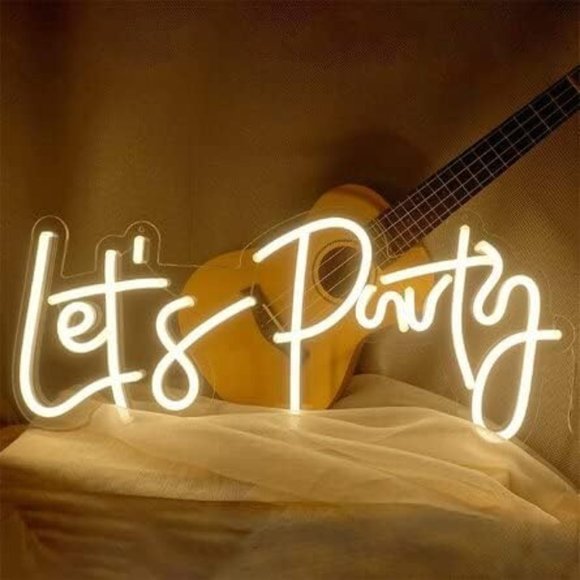 Lets Party LED Neon Light Cute Room/Event Wedding/Birthday/Babyshower SALE - Picture 1 of 3